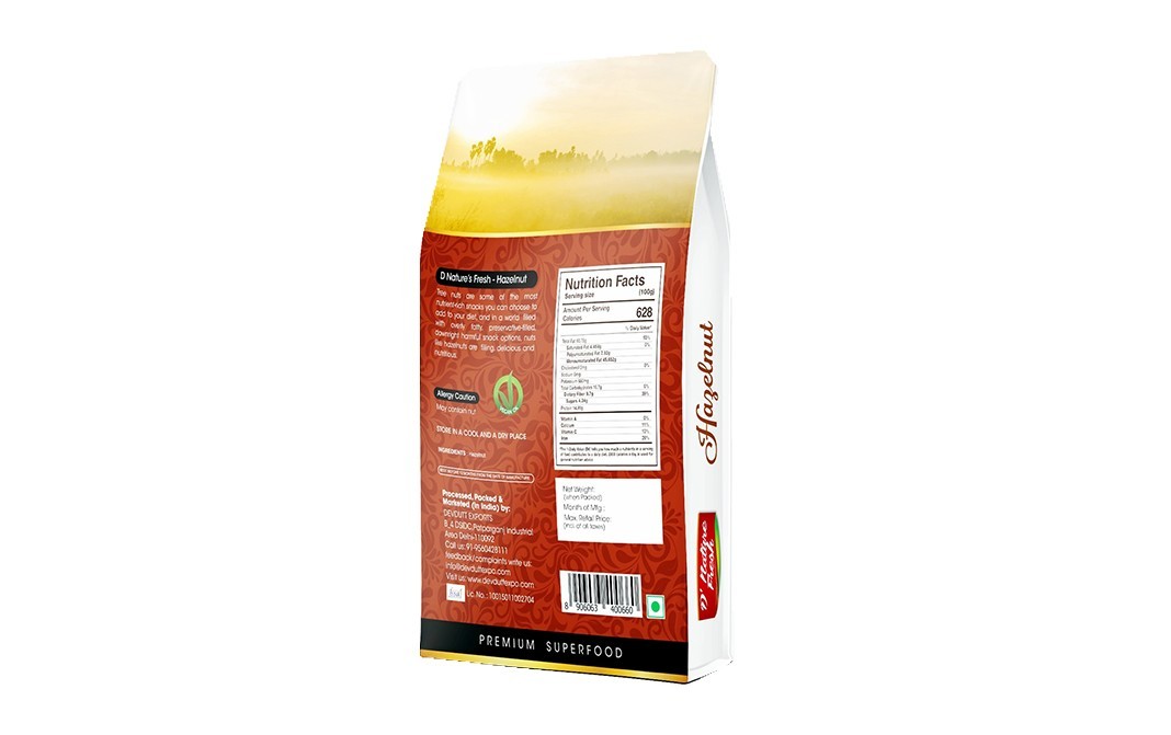 D'nature Fresh Hazelnut    Box  250 grams